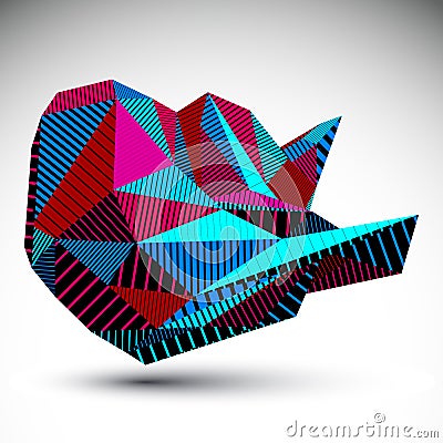 Bright decorative distorted unusual eps8 figure with parallel li Vector Illustration