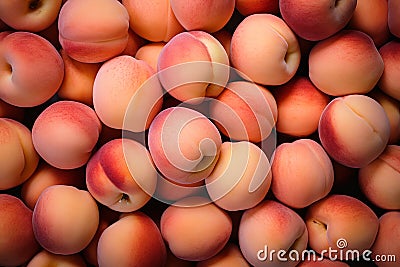 bright delicious juicy peaches, peach background Stock Photo