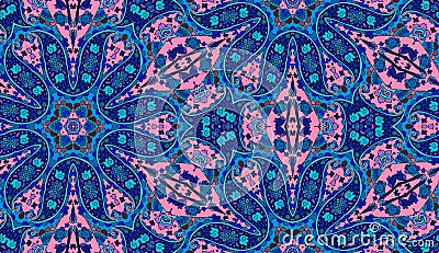 Bright detailed floral and paisley seamless pattern. Vector Illustration