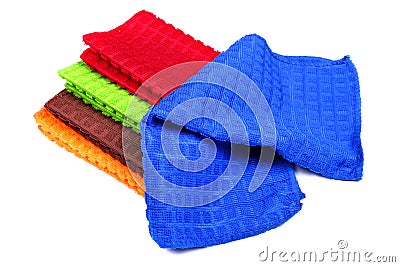 Bright different colored floor-clothes Stock Photo