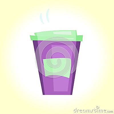 Bright disposable coffee cup Vector Illustration