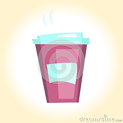 Bright disposable coffee cup Vector Illustration