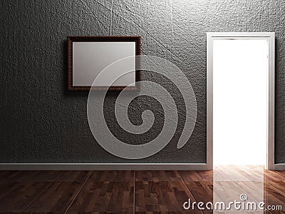 Bright doorway and the picture Stock Photo