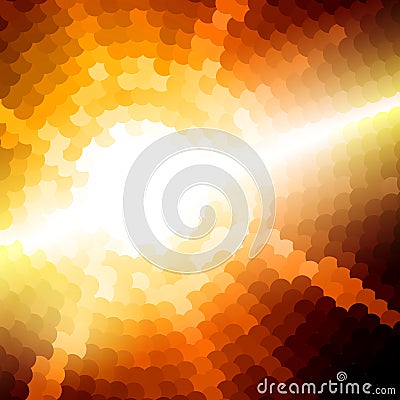 Bright dotted pattern with ray and circle on golden background. Vector Vector Illustration