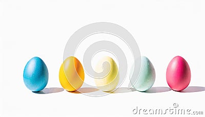 Bright easter eggs card with copy space Cartoon Illustration
