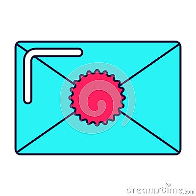 Bright envelope icon Vector Illustration