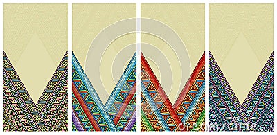 Bright ethnic frame at set Vector Illustration