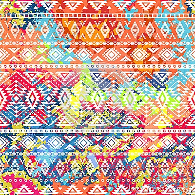 Bright ethnic pattern. Geometric striped background. Vector Illustration