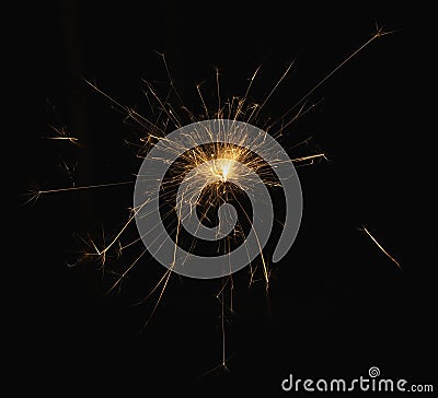 Bright explosive on a dark background Stock Photo