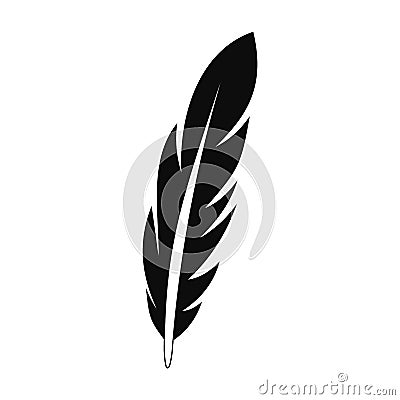Bright feather icon, simple style Vector Illustration