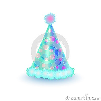 Bright Festive Cap with Purple and Blue Circles Vector Illustration