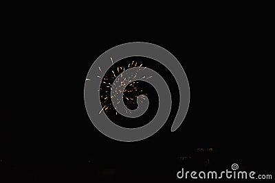 Bright fireworks during diwali celebration on the sky.Beautiful fireworks over the sky Stock Photo