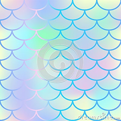 Bright fish scale seamless pattern. Gradient mesh background with fishscale ornament. Vector Illustration