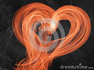 Bright flame heart Cartoon Illustration