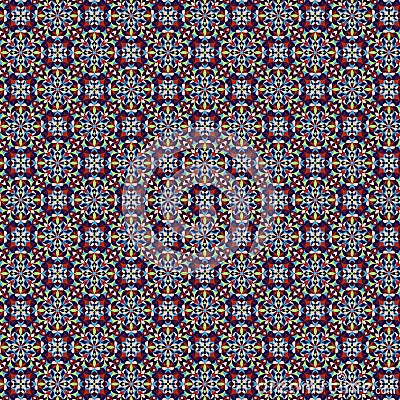 Bright floral geometric mosaic pattern Decorative tile, kaleidoscope, quilt, fabric, wrapping paper Stock Photo