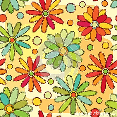 Bright floral pattern Vector Illustration