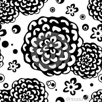 Bright Floral seamless pattern Vector Illustration