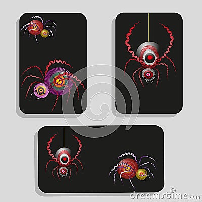 Bright flyer or booklet with a spider Vector Illustration