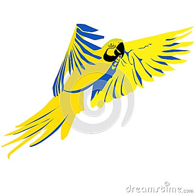 Bright flying parrot Vector Illustration