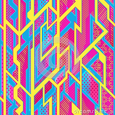 Bright futuristic geometric pattern Vector Illustration