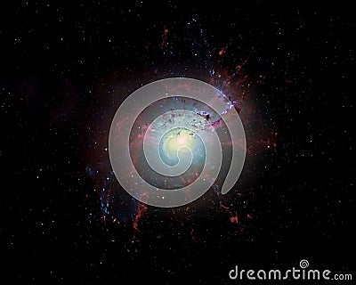 Bright galaxy Supernova Core pulsar neutron star. Stock Photo