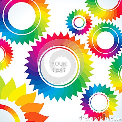 Bright gears of different colors Vector Illustration