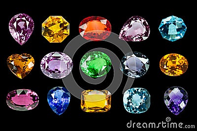 Bright gems collection Stock Photo