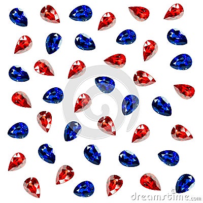 Bright gems on a white background Stock Photo