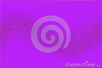 Bright geometric violet black halftone pattern. Soft dynamic lines. Design template vector illustration with dots Vector Illustration