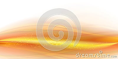 Bright gold smoke wave backround. Abstract motion wavy illustration Vector Illustration