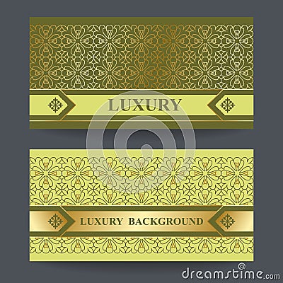 Bright golden background on green background Vector Illustration