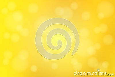 Bright golden yellow abstract with bokeh lights blurred background Vector Illustration