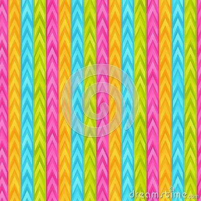 Bright Gradient Striped Seamless Pattern of Blue, Light, Green, Pink, Yellow Geometric Elements Vector Illustration