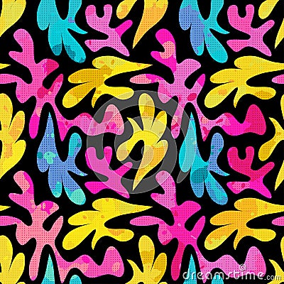 Bright graffiti geometric seamless pattern grunge effect Vector Illustration