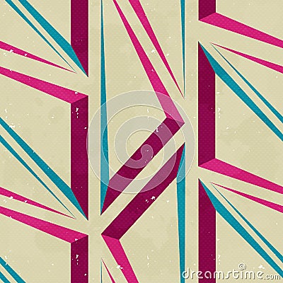 Bright graffiti geometric seamless pattern grunge effect Vector Illustration