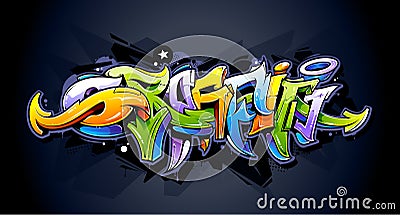 Bright graffiti lettering Vector Illustration