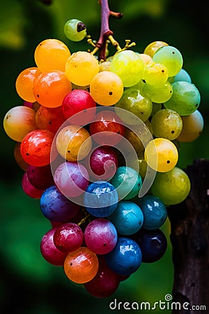Bright grapes of rainbow colors, Lgbtq symbols, ai generative Stock Photo