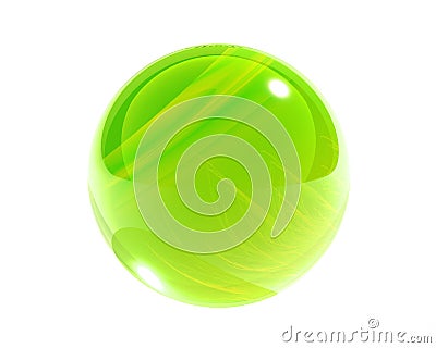 Bright green glass sphere Stock Photo