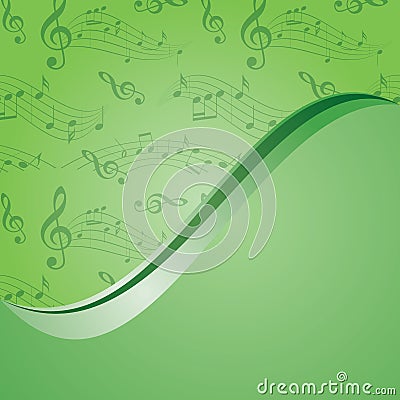 Bright green music background - vector with gradient Vector Illustration