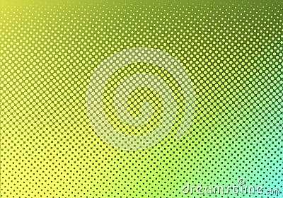 Bright green with yellow dotted halftone. faded dotted gradient. Abstract vibrant color texture. Modern pop art design template Vector Illustration