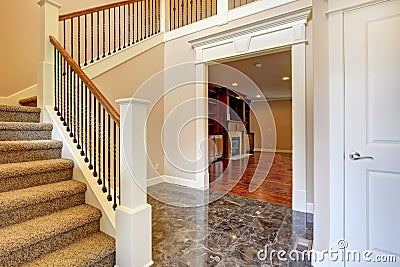 Bright hallway with staircase Stock Photo