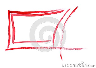 Bright hand drawn watercolor frame elements red Stock Photo