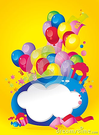 Bright Holiday composition of balloons Vector Illustration