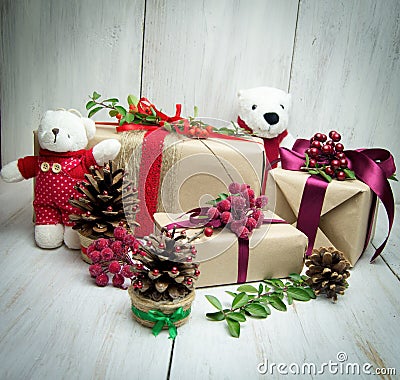 Bright holiday gifts Stock Photo