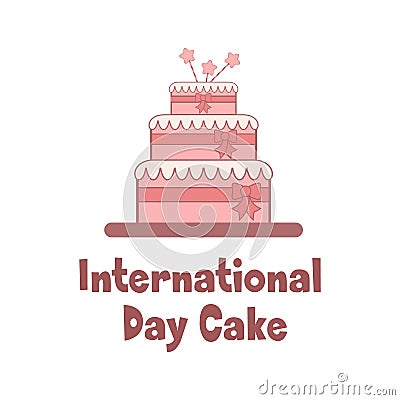 Bright holiday poster for International Cake Day Stock Photo