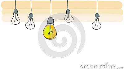 Bright idea concept with light bulb. Flat style vector illustration. Vector Illustration