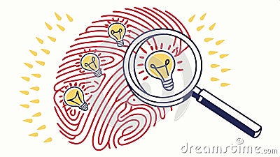 Bright idea fingerprint: unique innovation & lightbulb scan. #brightidea #innovation vector design Generative AI Vector Illustration