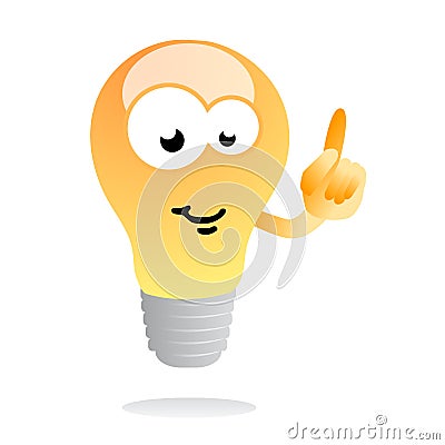 Bright idea light bulb mascot Vector Illustration