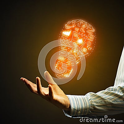 Bright idea for success achieving Stock Photo