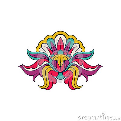Creative indian pattern. Abstract floral design. Original decorative ornament. Vector element for holiday card or Vector Illustration